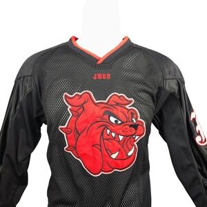 JNCO JEANS Kids Long Sleeve Black Red Bulldog Jersey L‎